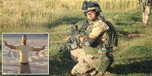 Soldaten Michael Kattrup Lassen lagde videoen af feltpræst Thomas Aallmann (indsat), der velsigner soldaterne, inden de tager på missioner, på nettet.