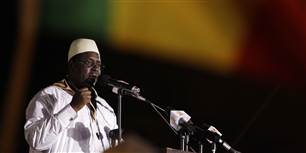 Senegals nye præsident Macky Sall &nbsp;ved sit sidste valgmøde fredag.&nbsp;
