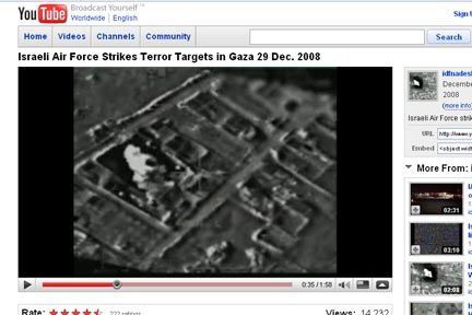 Youtube censurerer israelske bombefilm