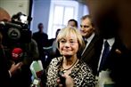 Svensk magasin har kåret Pia Kjærsgaard som Europas største racist. Her ses hun til skatteforhandlinger. 
 Foto: Carsten Snebjerg / POLFOTO