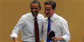 <span style='font-family: Arial; font-size: 15px; color: White;'>Obama og premierminister David Cameron fik sig under besøget et slag bordtennis.</span> <span style='font-family: Arial; font-weight: normal; font-size: 15px; color: #999999;'>Foto: Polfoto, AP, Paul Hackett</span>