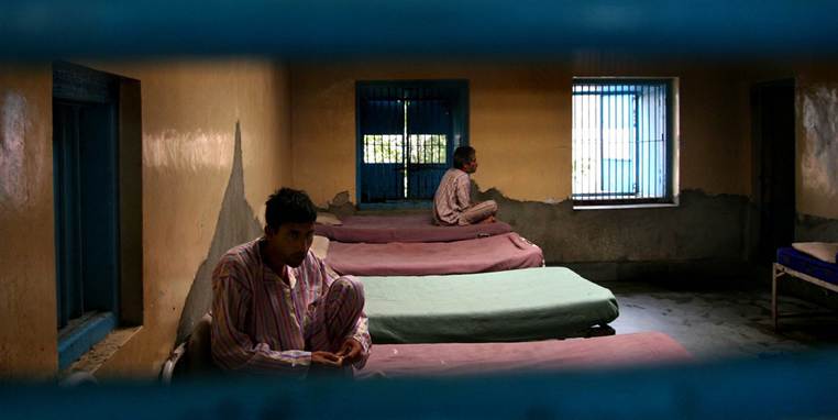 Indlagte på et psykiatrisk hospital i Kashmir.