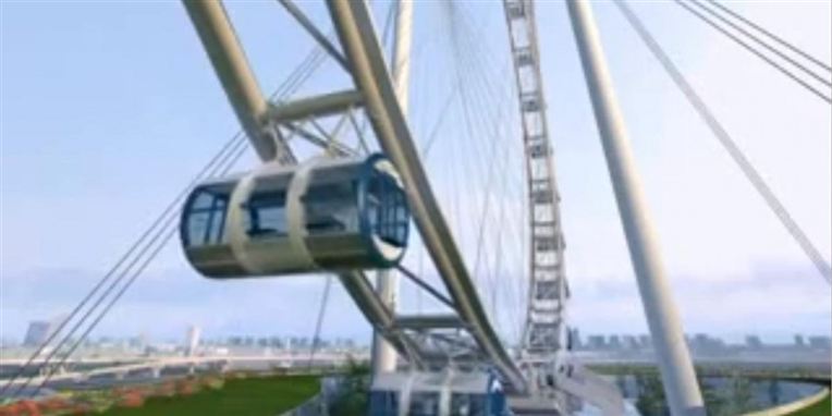 Singapore Flyer bliver med sine 109,5 meter verdens højeste pariserhjul. Se videoen nederst i artiklen.