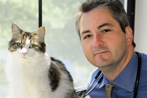 Katten Oscar sammen med forsker Doctor Davis Rosa. Katten har evnen til at forudse døden.