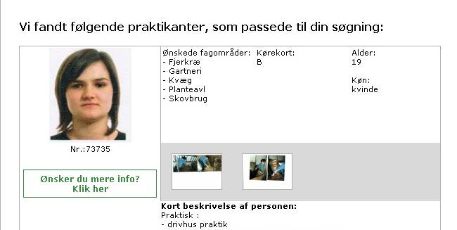 Pigen her er blandt de to praktikanter, der dukker op, når man søger på single piger fra Østeuropa hos AB Farms.