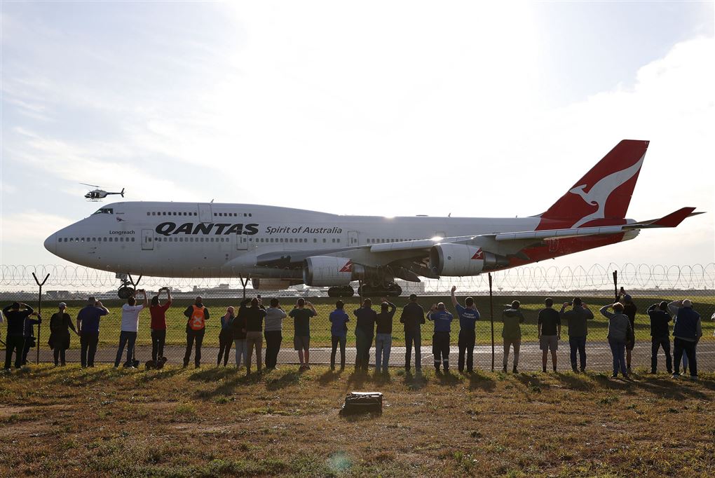 boeing 747 i Sydneys lufthavn inden den sidste tur