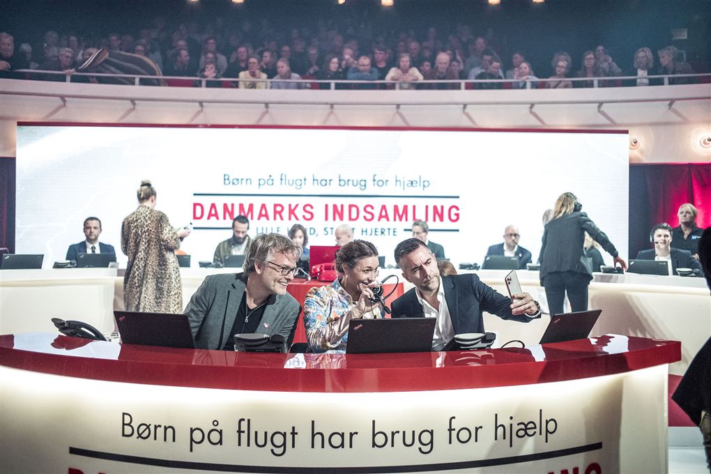 Jan Lehrmann, Mia Wagner og Jacob Risgaard til Danmarks Indsamling