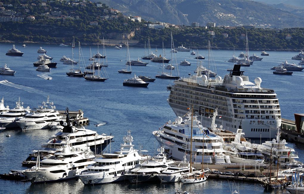 Havnen i Monaco med masser af skibe i