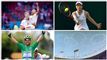 Collage af fodbold, tennis, cykling og OL