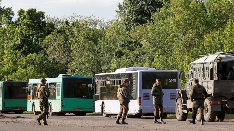 Busser med ukrainske krigsfanger, 