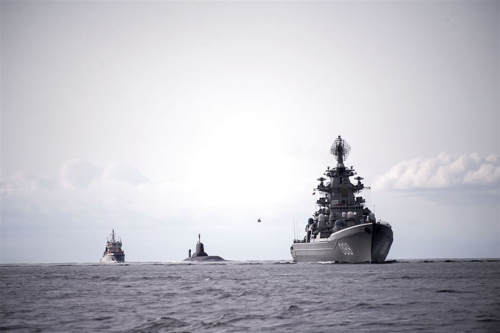 krigsskibe på havet