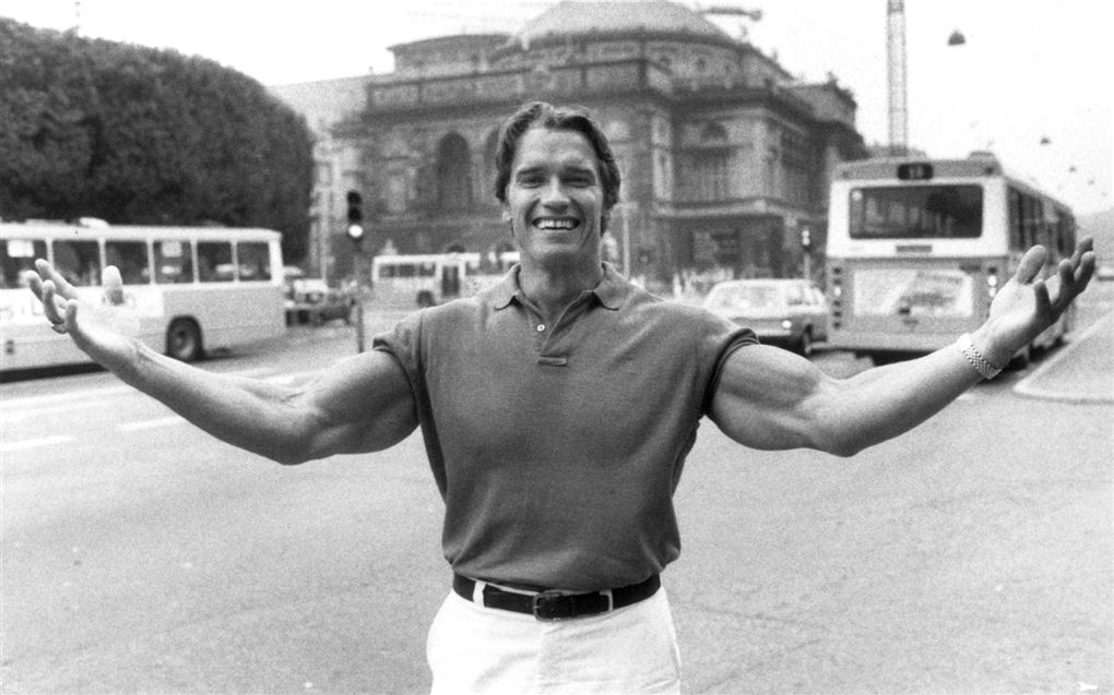Arnold Schwarzenegger på Kongens Nytorv engang i 1970'erne