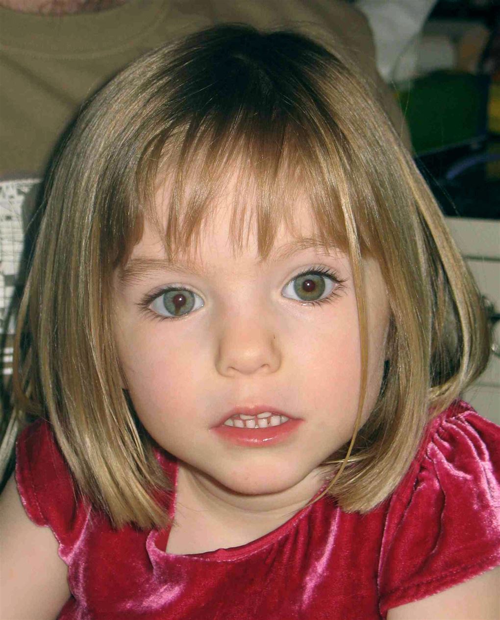 Portrætfoto af den forsvundne engelske pige Madeleine McCann 