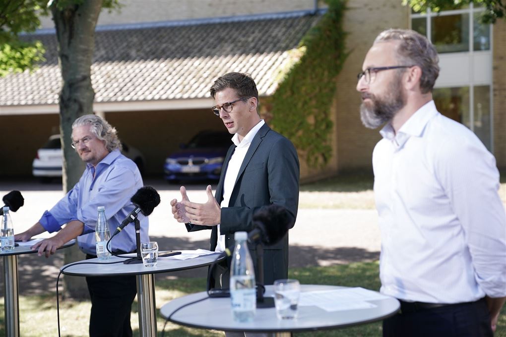 Sommerpressemøde med Liberal Alliances folketingsgruppe - Henrik Dahl, Alex Vanopslagh og Ole Birk Olesen