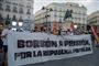 Demonstranter på gaden i Madrid