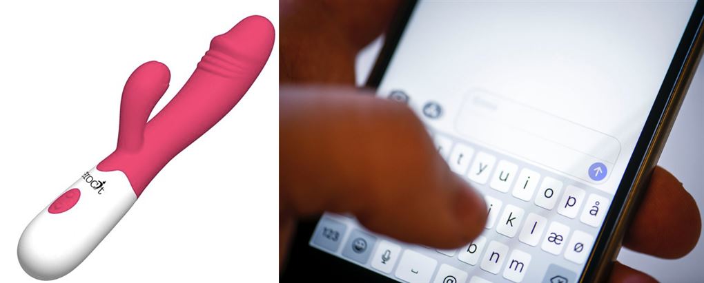 En penisformet vibrator/dildo og en smartphone
