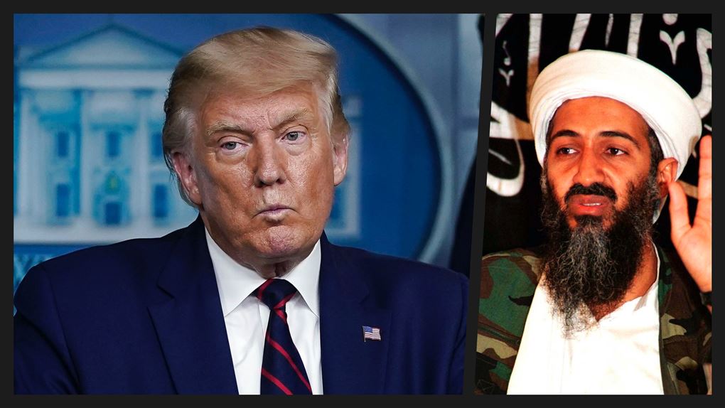 Donald Trump til pressemøde og Osama Bin Laden