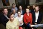 I forgrunden ses lederne af rød blok: Pia Olsen Dyhr SF, Pernille Skipper, Enhedslisten, Mette Frederiksen (Socialdemokratiet) og Morten Østergaard (Radikale))