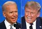 Nærbillede af de to præsidentkandidater Biden og Trump