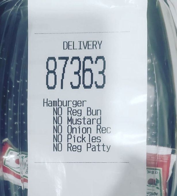 Kvittering fra McDonalds