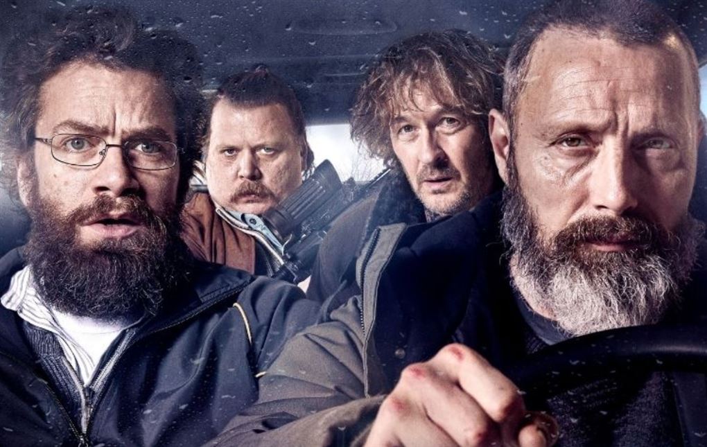 Fire danske skuespillere i en bil