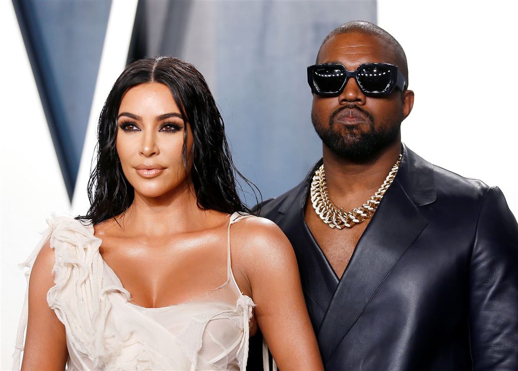 Portræt af Kim Kardashian og Kanye West