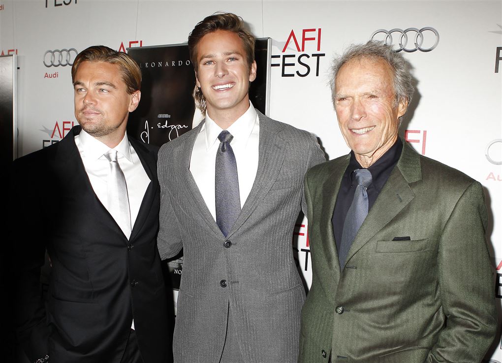 Armie Hammer fotograferet sammen med Leonardo DiCaprio og Clint Eastwood