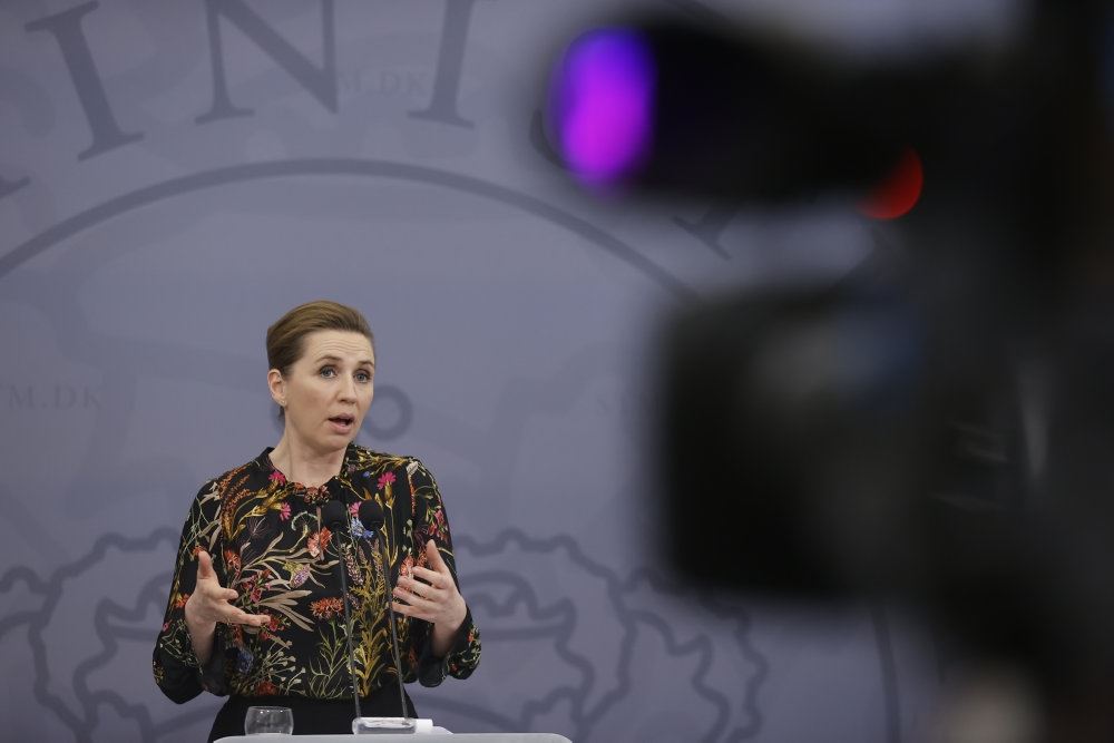 Mette Frederiksen på pressemøde
