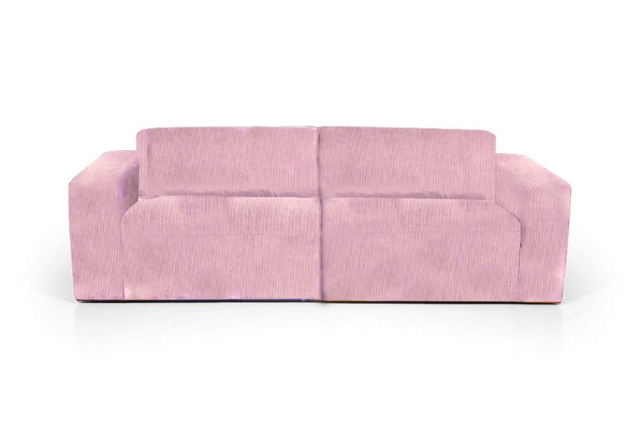 Sofa i lyserødt fløjl