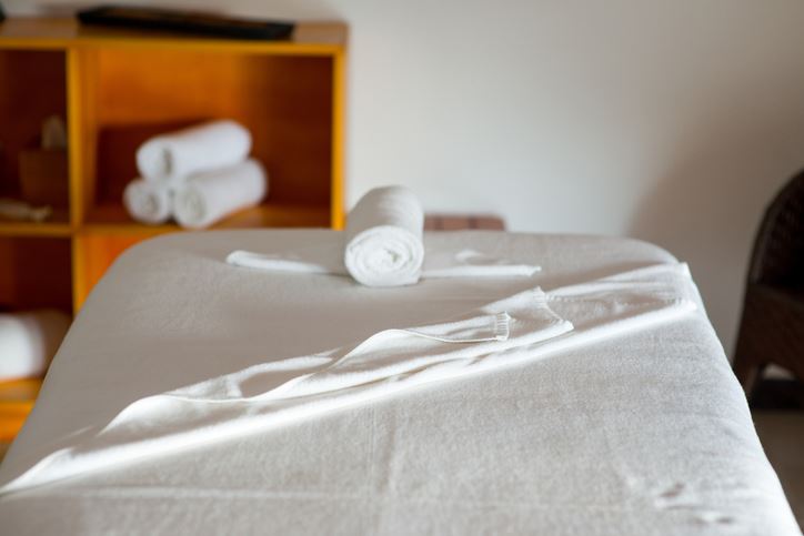 Håndklæder på massagebriks
