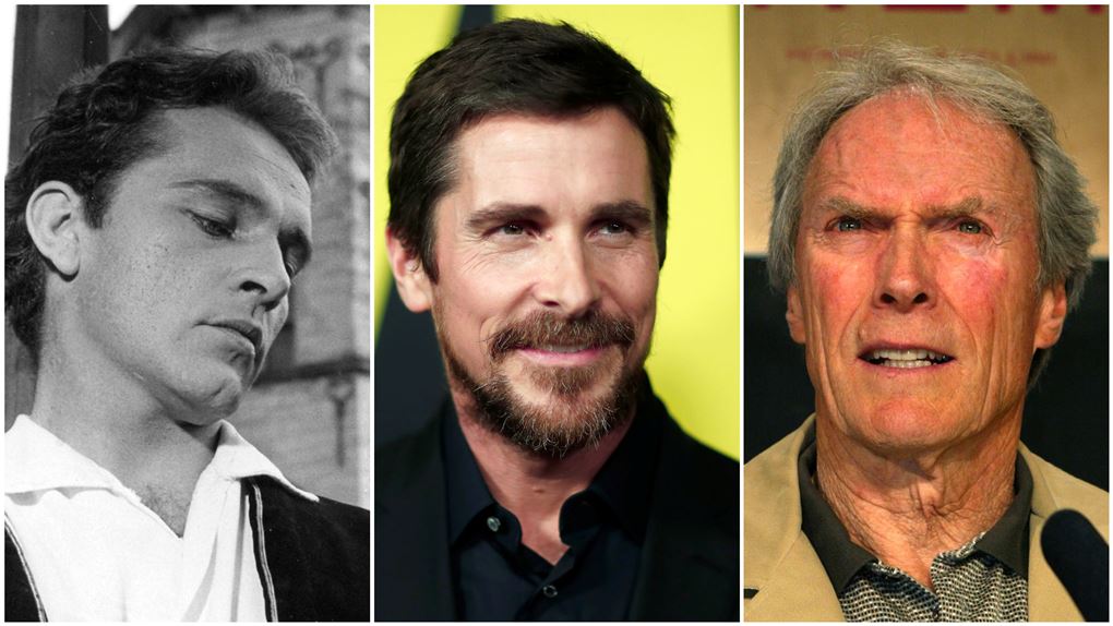 collage med Richard Burton, Christian Bale og Clint Eastwood