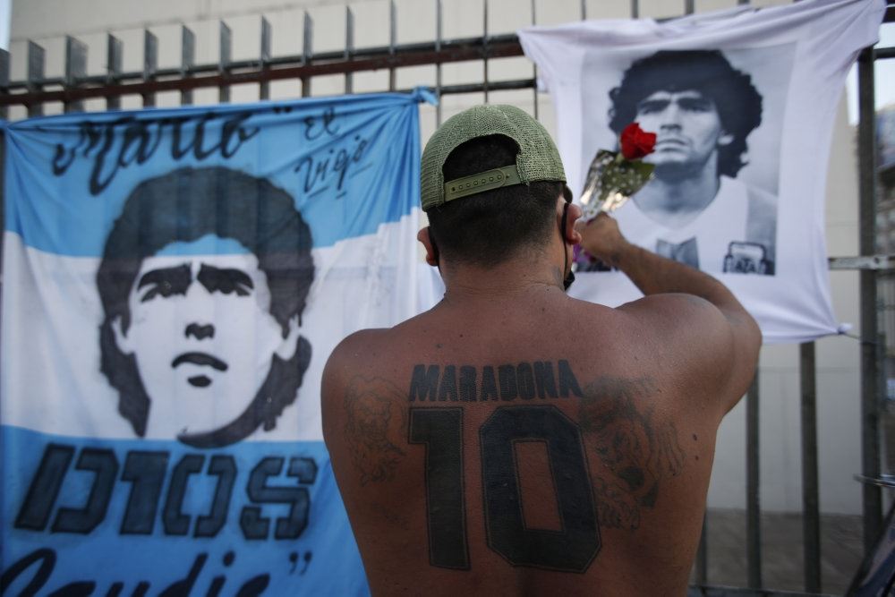 Flag med Maradonas portræt