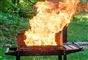 grill med flammer 