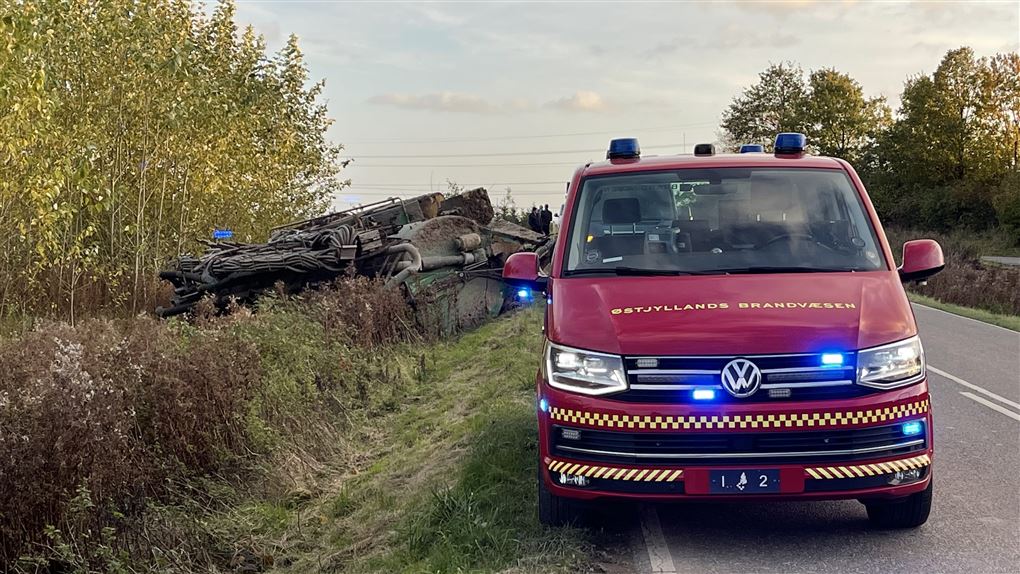 væltet gyllevogn