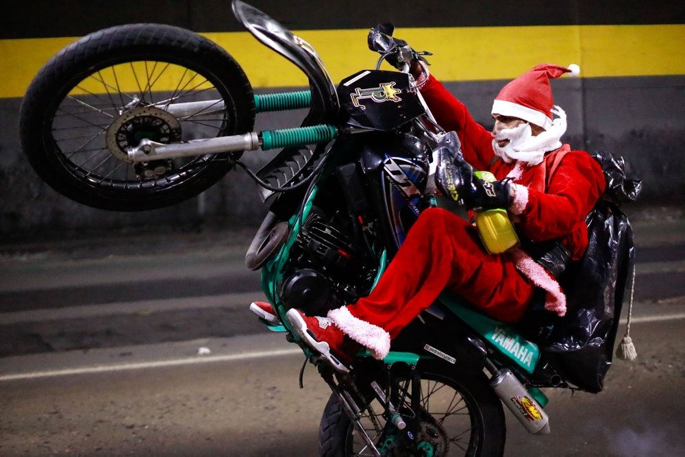 julemand på motorcykel