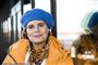 Sofie Linde med vintertøj på.
