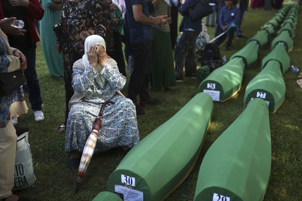 En bosnisk muslimske kvnde i sorg 