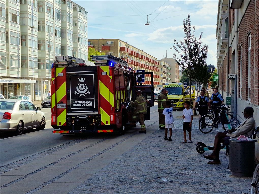 Brandbil på Frederiksborggade.
