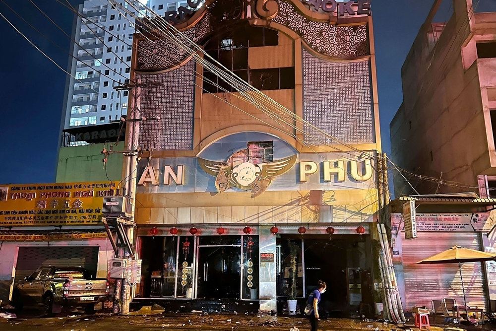 udbrændt bygning i vietnam