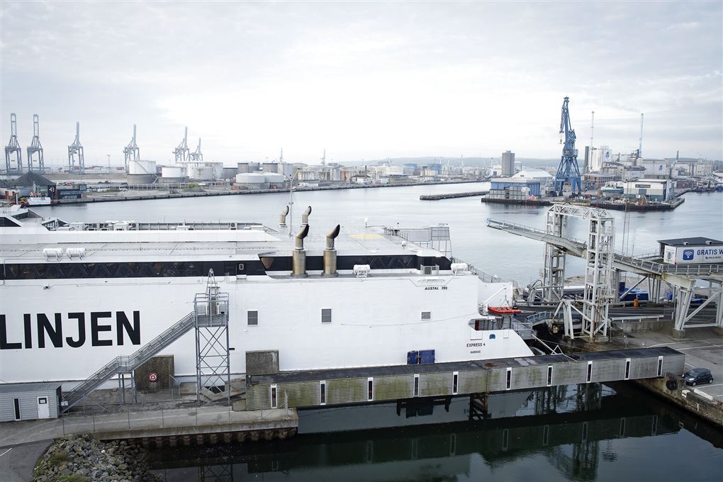havnen i aarhus set fra luften