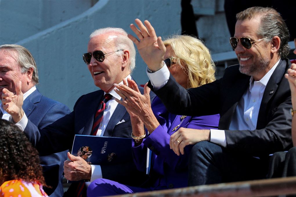 Joe Biden sammen med sin kone og deres søn