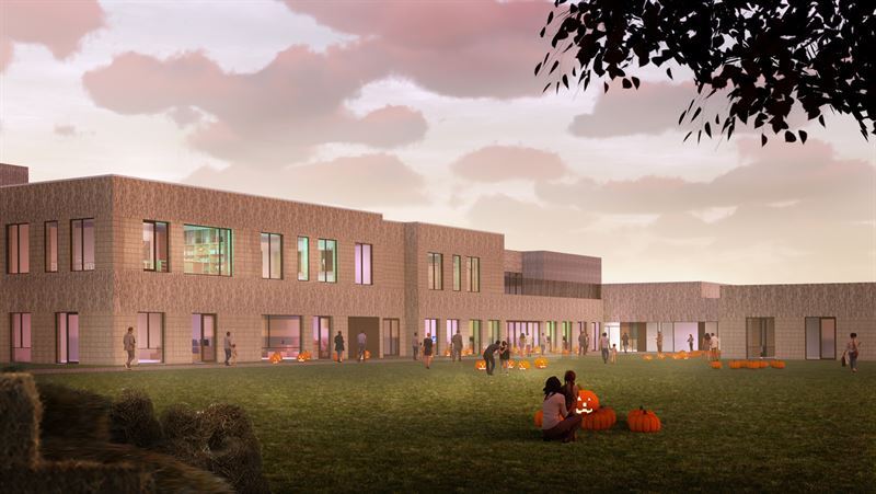en illustration af skolen