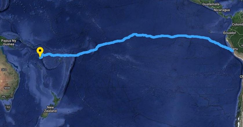 kortudsnit over stillehavet