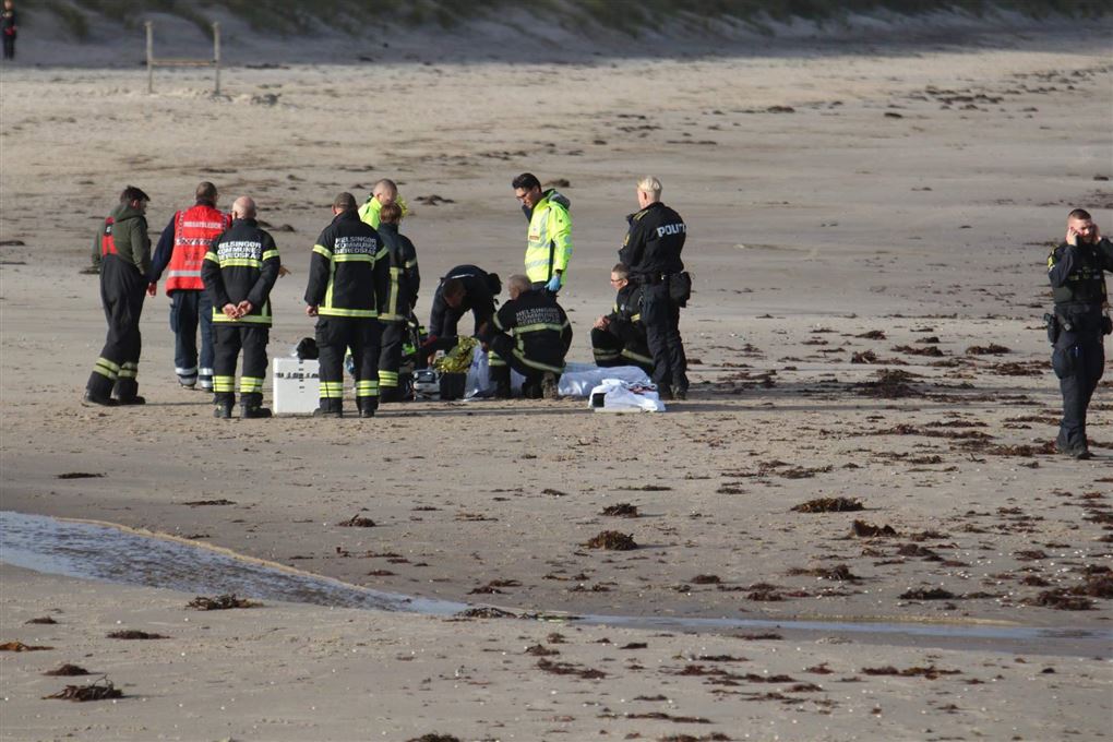 Reddere på en strand