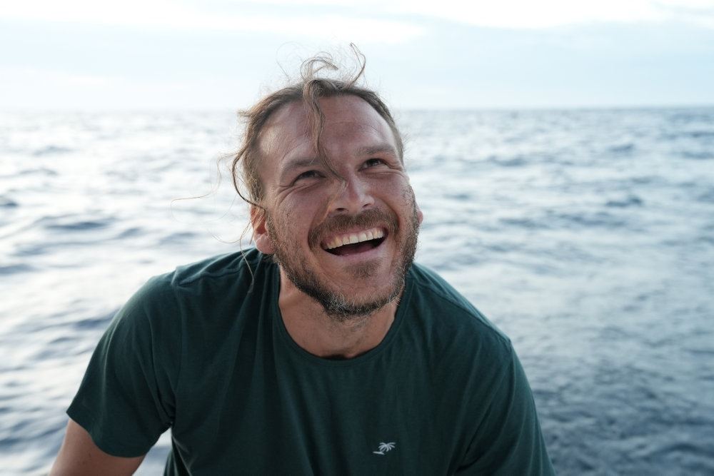Emil Midé på havet