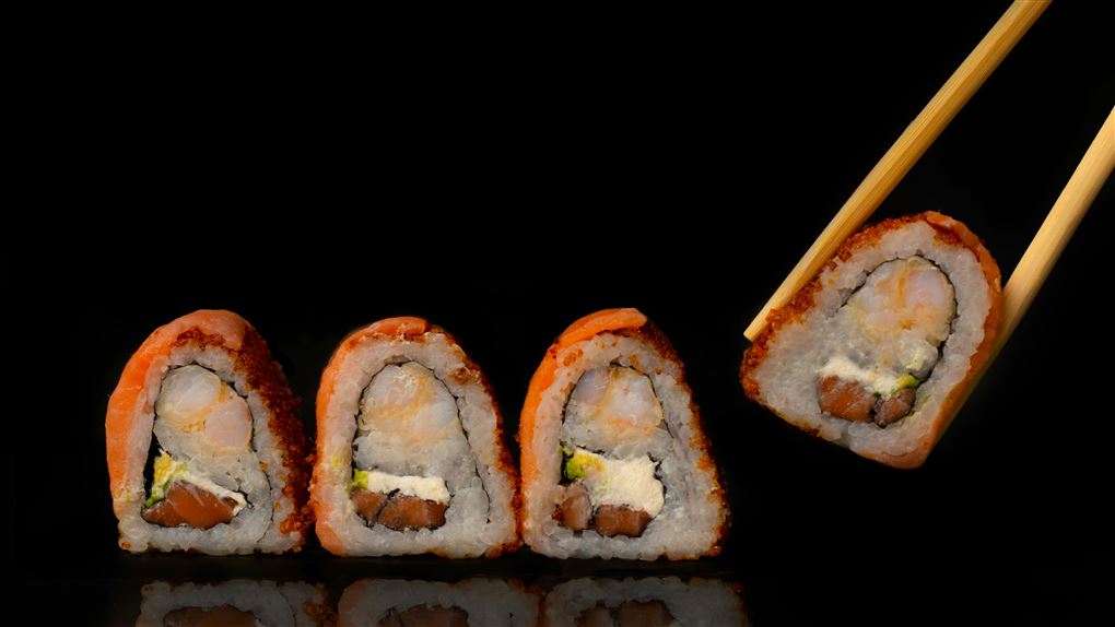 fire stykker sushi 