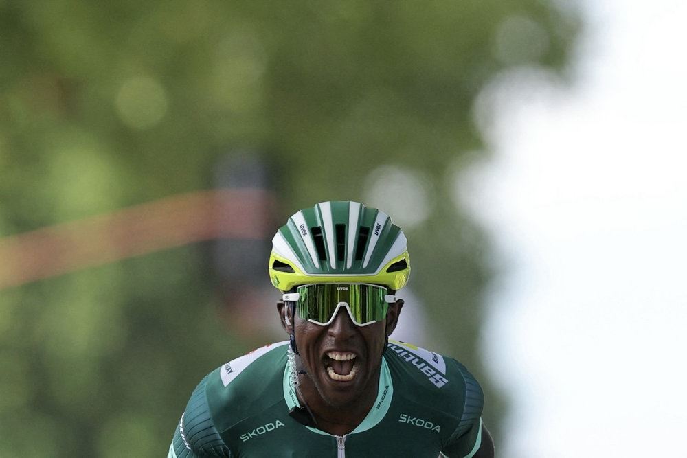 Cykelrytter jubler