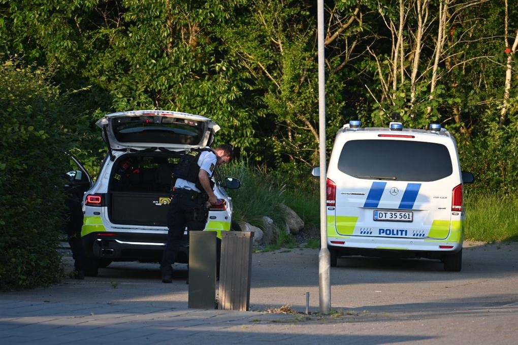politibiler ved en vej