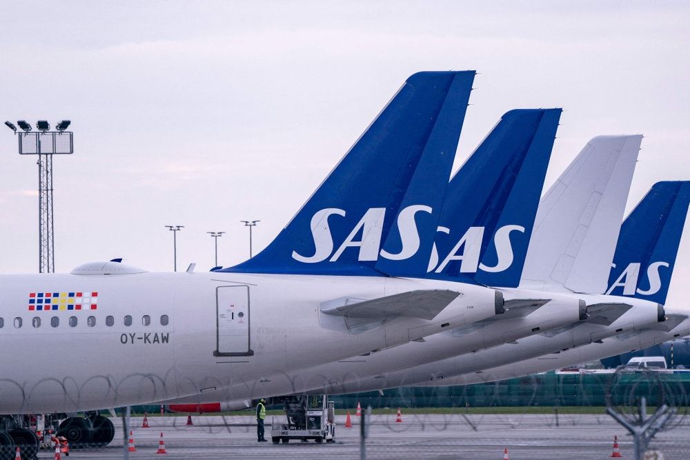 SAS-flyvere i lufthavn