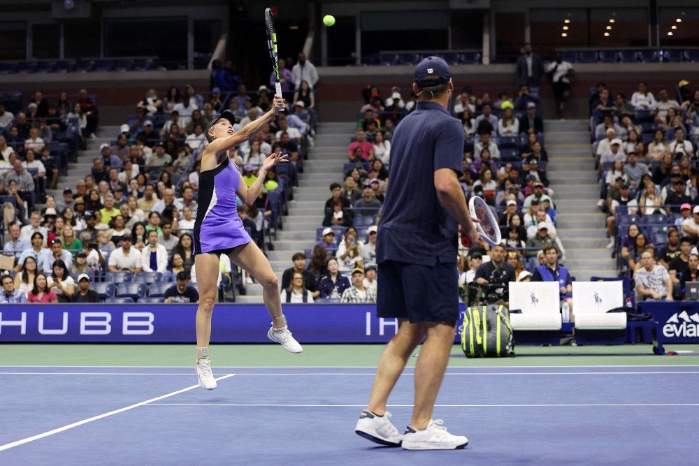 tennisspillere i aktion
